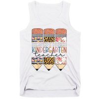 Kindergarten Teacher Funny Leopard Pencil Back To School Tank Top