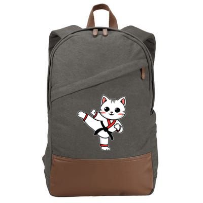 Karate Taekwondo Funny Cat Jiu Jitsu Women Girl Mma Cotton Canvas Backpack