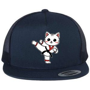 Karate Taekwondo Funny Cat Jiu Jitsu Women Girl Mma Flat Bill Trucker Hat