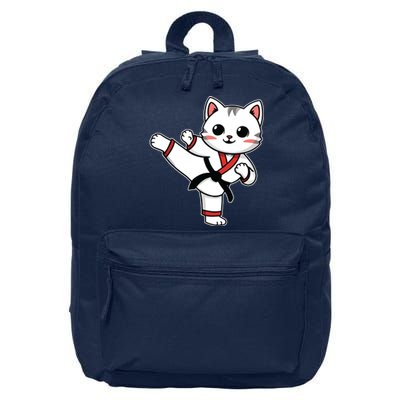 Karate Taekwondo Funny Cat Jiu Jitsu Women Girl Mma 16 in Basic Backpack