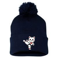 Karate Taekwondo Funny Cat Jiu Jitsu Women Girl Mma Pom Pom 12in Knit Beanie