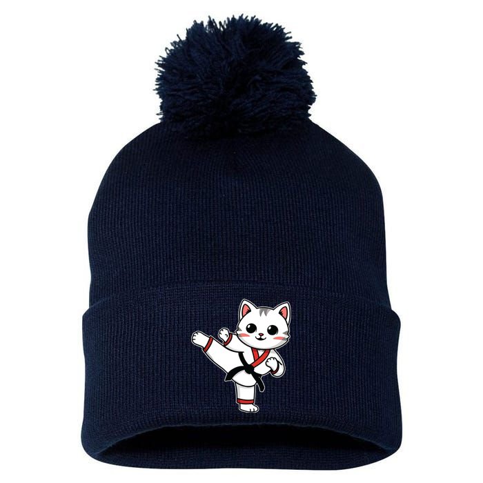 Karate Taekwondo Funny Cat Jiu Jitsu Women Girl Mma Pom Pom 12in Knit Beanie