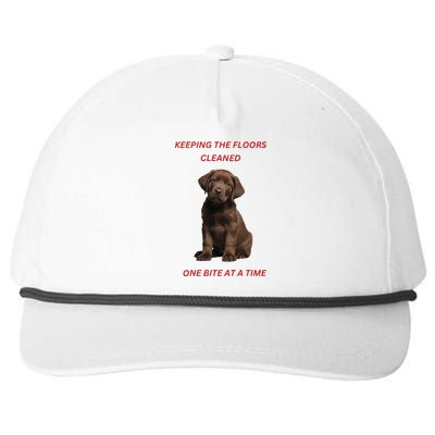 Keeping The Floors Clean One Bite At A Time. Lab Puppy. Snapback Five-Panel Rope Hat