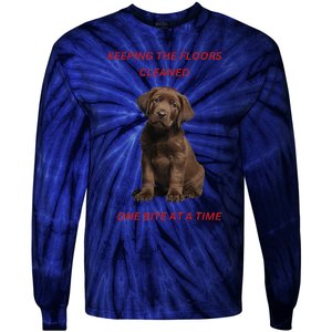 Keeping The Floors Clean One Bite At A Time. Lab Puppy. Tie-Dye Long Sleeve Shirt