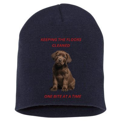 Keeping The Floors Clean One Bite At A Time. Lab Puppy. Short Acrylic Beanie