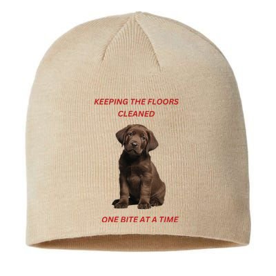 Keeping The Floors Clean One Bite At A Time. Lab Puppy. Sustainable Beanie