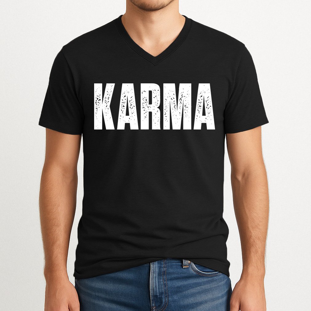 Karma Trending Graphic Tee V-Neck T-Shirt