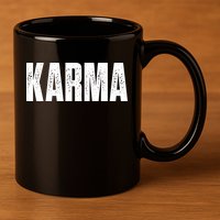 Karma Trending Graphic Tee 11oz C Handle Ceramic Mug