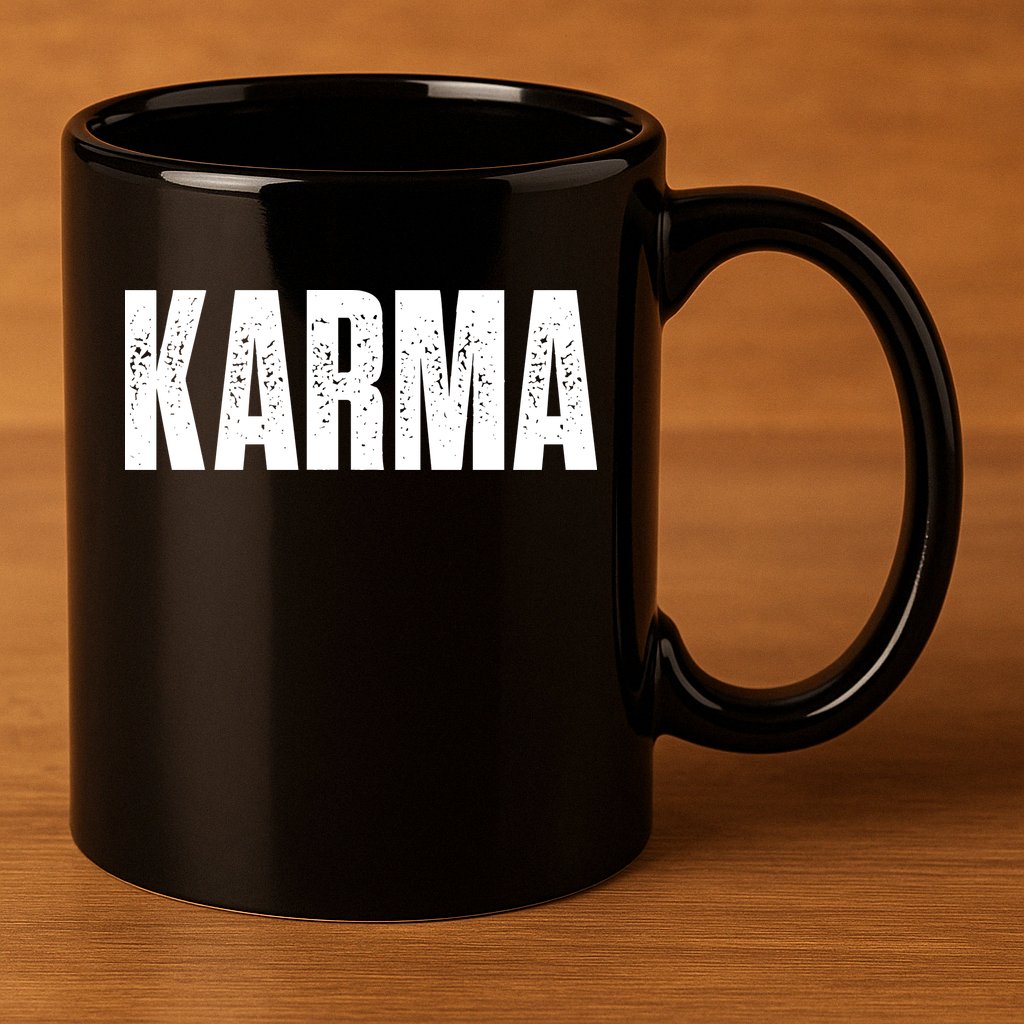 Karma Trending Graphic Tee 11oz C Handle Ceramic Mug