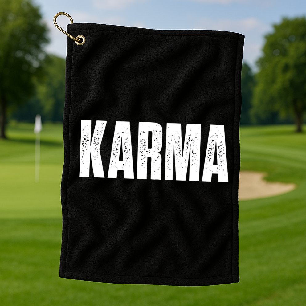 Karma Trending Graphic Tee Golf Towel