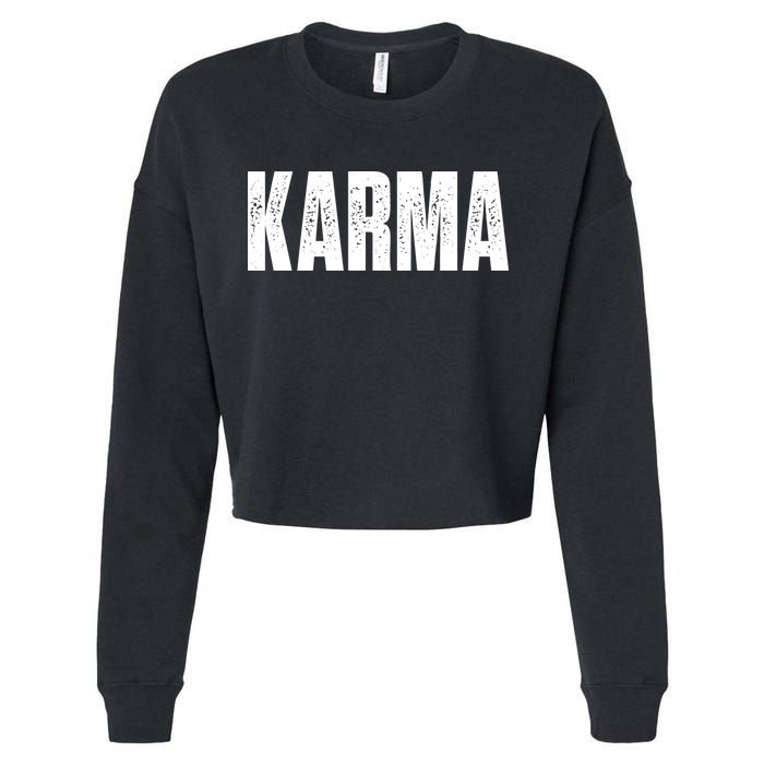 Karma Trending Graphic Tee Cropped Pullover Crew