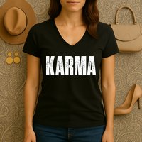 Karma Trending Graphic Tee Women's V-Neck T-Shirt
