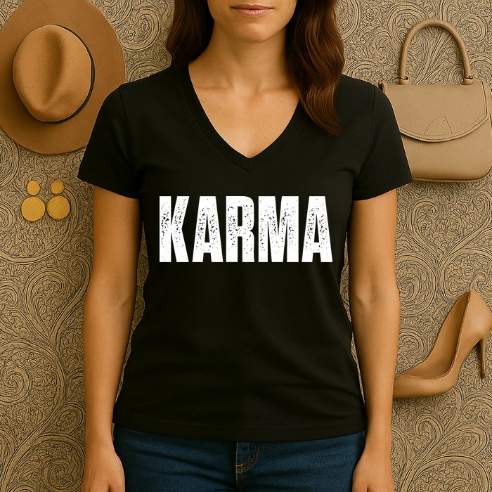 Karma Trending Graphic Tee Women's V-Neck T-Shirt