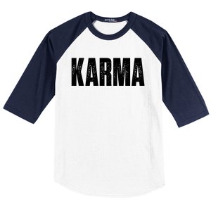 Karma Trending Graphic Tee Baseball Sleeve Shirt