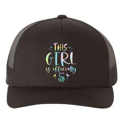 K.i.d.s This Girl Is Officially 5 Five Year Old 5th Birthday Girl Yupoong Adult 5-Panel Trucker Hat