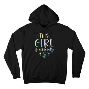 K.i.d.s This Girl Is Officially 5 Five Year Old 5th Birthday Girl Hoodie