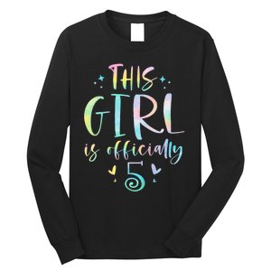 K.i.d.s This Girl Is Officially 5 Five Year Old 5th Birthday Girl Long Sleeve Shirt