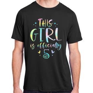 K.i.d.s This Girl Is Officially 5 Five Year Old 5th Birthday Girl Adult ChromaSoft Performance T-Shirt