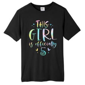 K.i.d.s This Girl Is Officially 5 Five Year Old 5th Birthday Girl Tall Fusion ChromaSoft Performance T-Shirt