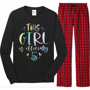 K.i.d.s This Girl Is Officially 5 Five Year Old 5th Birthday Girl Long Sleeve Pajama Set