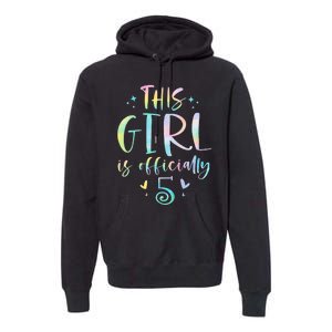 K.i.d.s This Girl Is Officially 5 Five Year Old 5th Birthday Girl Premium Hoodie