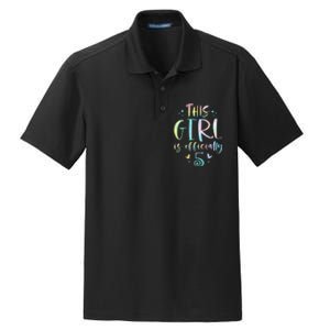 K.i.d.s This Girl Is Officially 5 Five Year Old 5th Birthday Girl Dry Zone Grid Polo