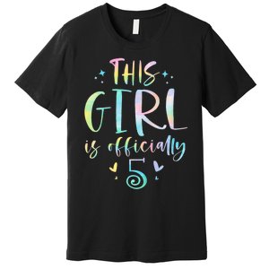 K.i.d.s This Girl Is Officially 5 Five Year Old 5th Birthday Girl Premium T-Shirt