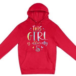 K.i.d.s This Girl Is Officially 5 Five Year Old 5th Birthday Girl Premium Pullover Hoodie