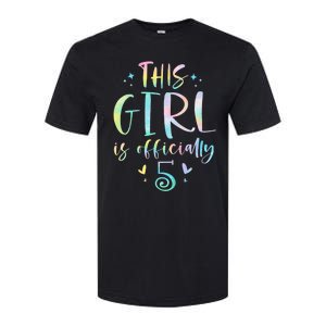 K.i.d.s This Girl Is Officially 5 Five Year Old 5th Birthday Girl Softstyle CVC T-Shirt