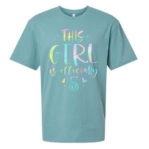 K.i.d.s This Girl Is Officially 5 Five Year Old 5th Birthday Girl Sueded Cloud Jersey T-Shirt