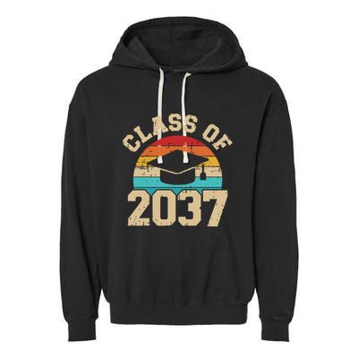 Kindergarten To Graduation Class Of 2037 Grow With Me Garment-Dyed Fleece Hoodie