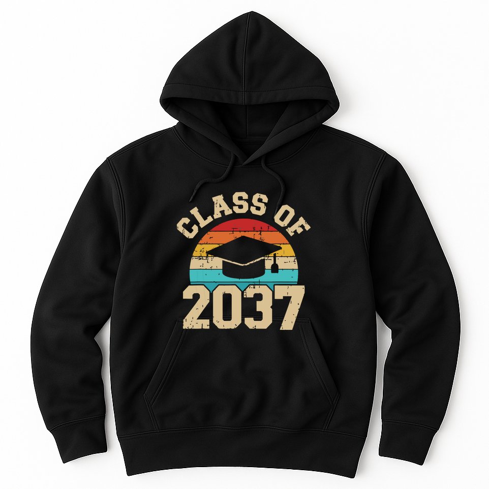 Kindergarten To Graduation Class Of 2037 Grow With Me Hoodie