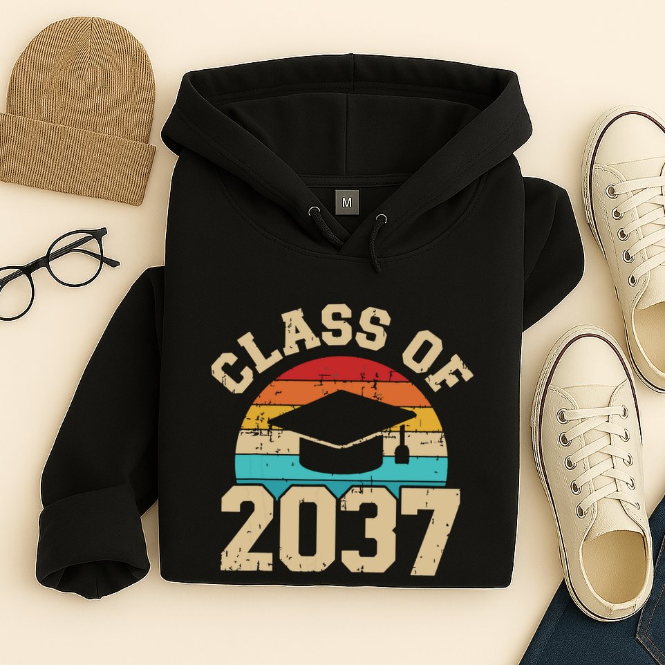 Kindergarten To Graduation Class Of 2037 Grow With Me Hoodie