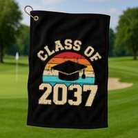 Kindergarten To Graduation Class Of 2037 Grow With Me Golf Towel