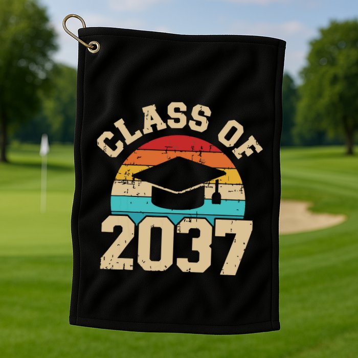 Kindergarten To Graduation Class Of 2037 Grow With Me Golf Towel