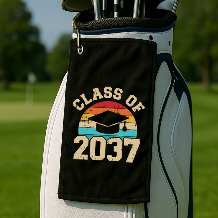 Kindergarten To Graduation Class Of 2037 Grow With Me Golf Towel