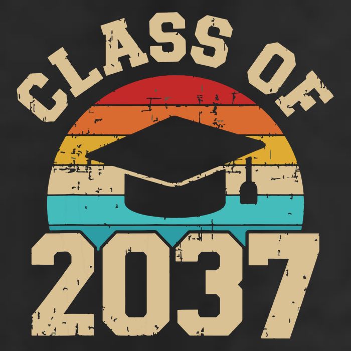 Kindergarten To Graduation Class Of 2037 Grow With Me Golf Towel