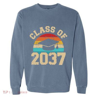 Kindergarten To Graduation Class Of 2037 Grow With Me Garment-Dyed Sweatshirt