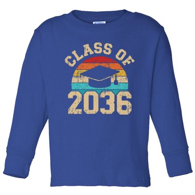 Kindergarten To Graduation Class Of 2036 Grow With Me Toddler Long Sleeve Shirt