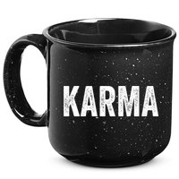 Karma Trending Graphic Tee 15oz Campfire Ceramic Mug
