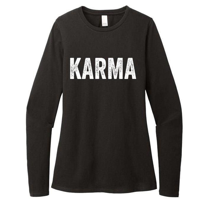 Karma Trending Graphic Tee Womens CVC Long Sleeve Shirt