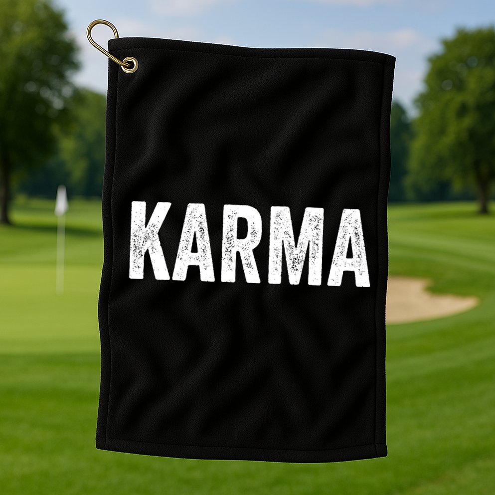 Karma Trending Graphic Tee Golf Towel
