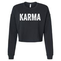 Karma Trending Graphic Tee Cropped Pullover Crew