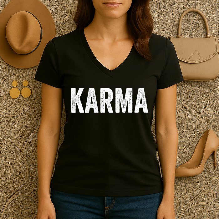 Karma Trending Graphic Tee Women's V-Neck T-Shirt