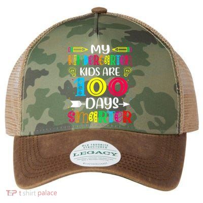 Kindergarten Teacher Gift 100 Days Smarter 100th Day Of School Legacy Tie Dye Trucker Hat