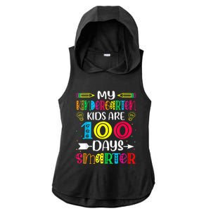 Kindergarten Teacher Gift 100 Days Smarter 100th Day Of School Ladies PosiCharge Tri-Blend Wicking Draft Hoodie Tank