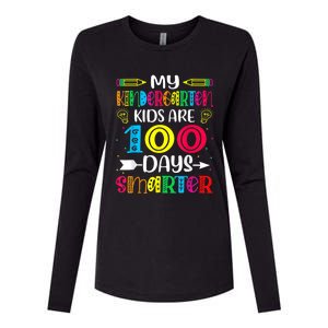 Kindergarten Teacher Gift 100 Days Smarter 100th Day Of School Womens Cotton Relaxed Long Sleeve T-Shirt