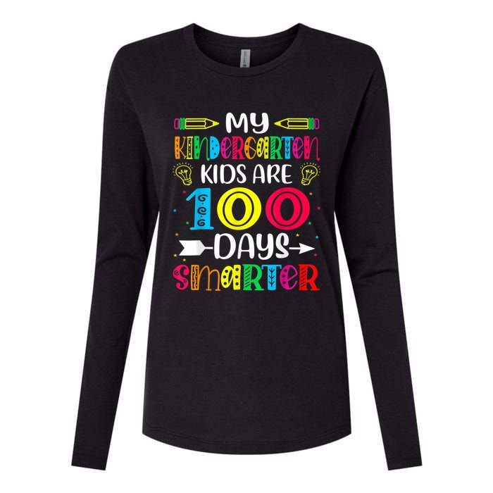 Kindergarten Teacher Gift 100 Days Smarter 100th Day Of School Womens Cotton Relaxed Long Sleeve T-Shirt