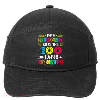 Kindergarten Teacher Gift 100 Days Smarter 100th Day Of School 7-Panel Snapback Hat