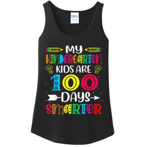 Kindergarten Teacher Gift 100 Days Smarter 100th Day Of School Ladies Essential Tank